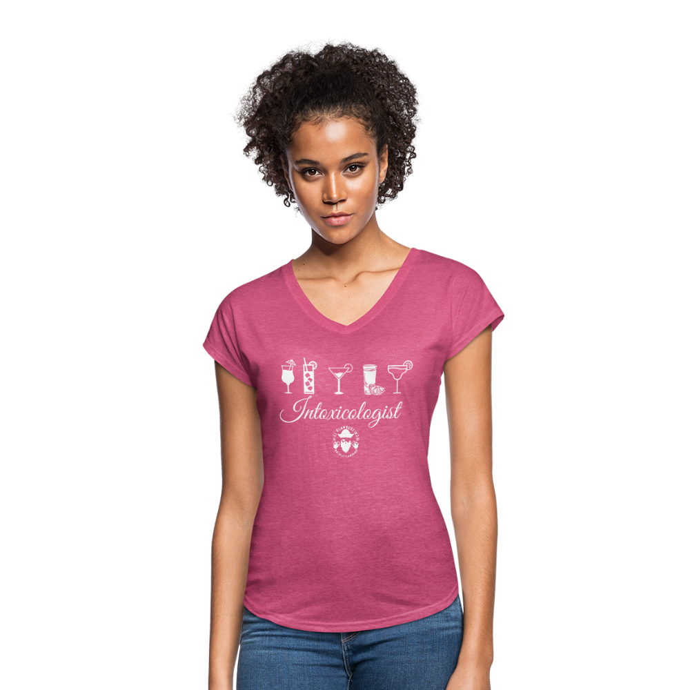 Women's Tri-Blend V-Neck T-Shirt - heather raspberry